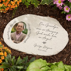 So Amazing God Made An Angel Personalized Photo Round Garden Stone - 39024