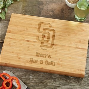 MLB San Diego Padres Personalized Bamboo Cutting Board- 14x18 - 39072-L
