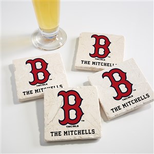 MLB Boston Red Sox Personalized Tumbled Stone Coaster Set - 39427