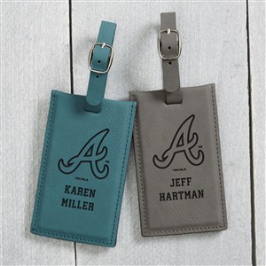 MLB Atlanta Braves Personalized Leatherette Luggage Tag- Teal - 39728-T