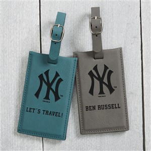 MLB New York Yankees Personalized Leatherette Luggage Tag- Teal - 40343-T