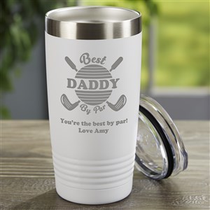 Best Dad By Par Personalized 20 oz. Stainless Steel Tumbler- White - 40579-W