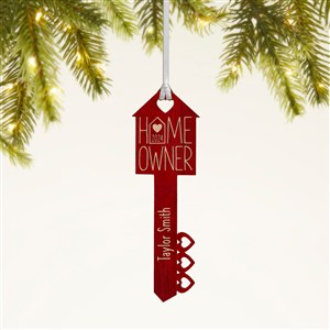 Home Owners Personalized Wood Key Ornament- Red Maple - 40857-R