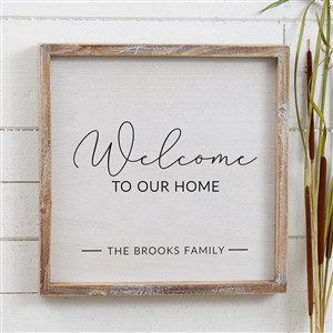 Entryway Collection Personalized Whitewashed Barnwood Sign- 12x 12 - 40873-12x12