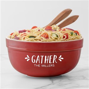 Personalized Ceramic Serving Bowl - Gather  Gobble - Red - 41162-R