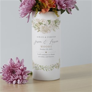 Floral Anniversary Personalized White Flower Vase - 41231