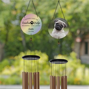 Rainbow Bridge Pet Memorial Personalized Photo Wind Chime - 41429