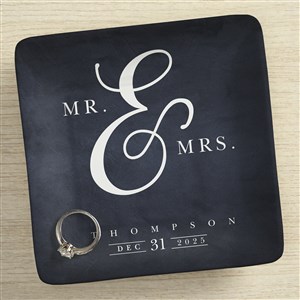 Moody Chic Wedding Personalized Ring Dish - 42961