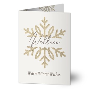Silver and Gold Snowflakes Personalized Greeting Card - 43099