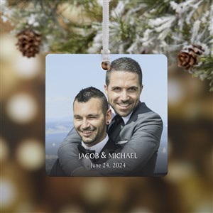 Wedded Bliss Photo Personalized Ornament-2.75 Metal - 1 Sided - 43134-1M