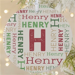 Christmas Repeating Name Personalized Ornament - Large - 43152-1L