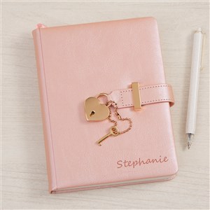 Pink Heart Lock  Key Personalized Writing Journal - 43864