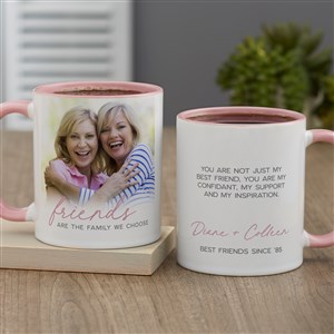 Friends Are The Family We Choose Personalized Coffee Mug 11 oz.- Pink - 44205-P