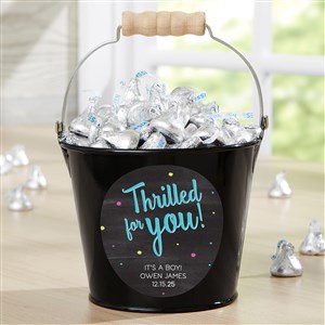 Congratulation Personalized Mini Metal Bucket-Black - 44217-B