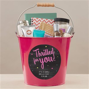 Congratulation Personalized Large Metal Bucket-Pink - 44217-PL