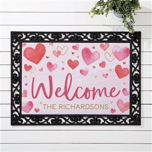 Painted Hearts Personalized Doormat- 18x27 - 44534