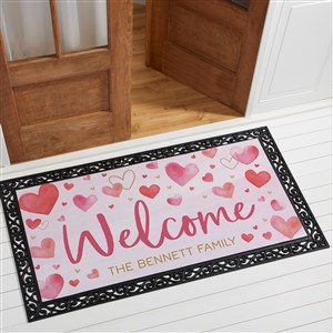 Painted Hearts Personalized Oversized Doormat- 24x48 - 44534-O