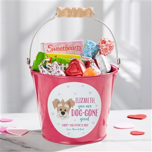 Dog Gone Cute Personalized Mini Treat Bucket-Pink - 44550-P