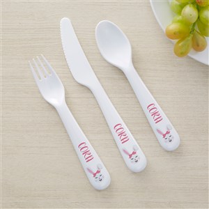 Build Your Own Bunny Personalized Girls 3pc Utensil Set - 44627-U