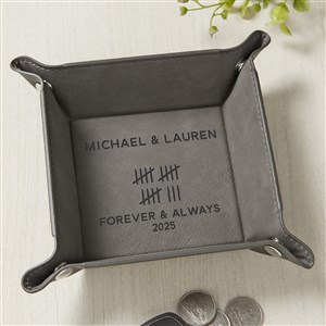 Anniversary Tally Personalized Leatherette Valet Tray - 44761