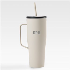 Corkcicle Engraved Monogram Cold Cup with Handle - 30oz Latte Cream - 45153-LAT