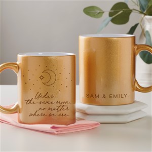 Under The Same Moon Personalized 11 oz. Gold Glitter Coffee Mug - 45205-G