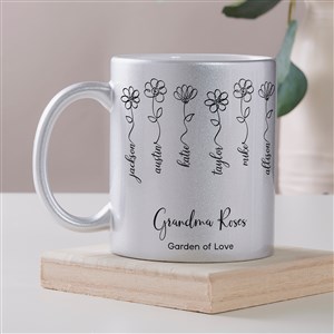 Garden Of Love Personalized 11 oz. Silver Glitter Coffee Mug - 45206-S