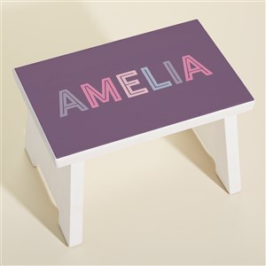 Girls Colorful Name Personalized Kids Step Stool - 45253