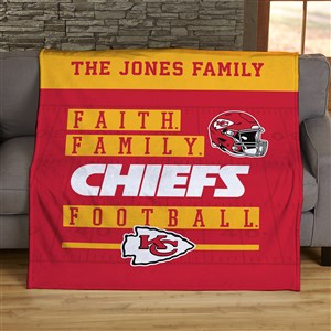 NFL Faith  Family Kansas City Chiefs Personalized 50x60 Plush Fleece Blanket - 45322-F