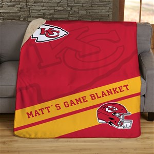 NFL Corner Logo Kansas City Chiefs Personalized 60x80 Sherpa Blanket - 45439-SL
