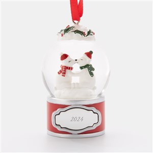 2023 Kissing Polar Bears Snow Globe  Engraved Ornament - 45474