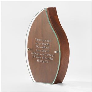 Engraved Flame Wood  Glass Recognition Award - 46069