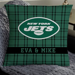 NFL New York Jets Plaid Personalized 18quot; Throw Pillow - 46454-L