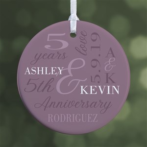 Eternal Love Personalized Anniversary Ornament- 2.85 Glossy - 1 Sided - 47332-1S