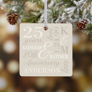 Eternal Love Personalized Anniversary Ornament- 2.75 Metal - 1 Sided - 47332-1M