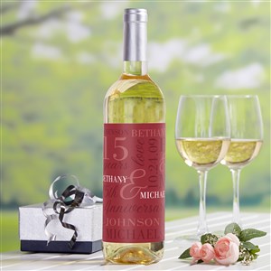 Eternal Love Personalized Anniversary Wine Bottle Label - 47335