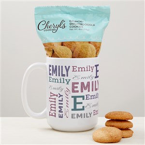 Trendy Repeating Name Personalized 15 oz. Coffee Mug with Cheryls Cookies - 47612