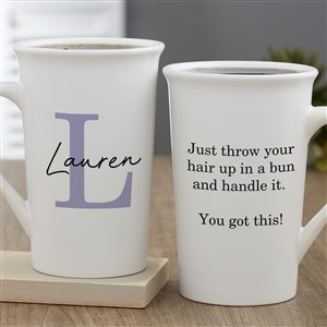 Simple Signature Personalized Latte Mug 16 oz.- White - 48074-U