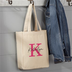 Simple Signature Personalized Canvas Tote Bag- 14 x 10 - 48077-S