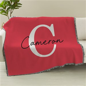 Simple Signature Personalized 56x60 Woven Throw - 48082-A