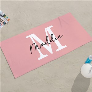 Simple Signature Personalized 35x72 Beach Towel - 48084-L