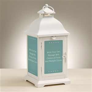 Write Your Own Personalized White Metal LED Lantern - 48454