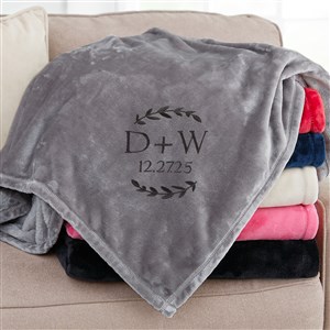 Their Initials Personalized 50x60 Grey Fleece Blanket - 48465-SG