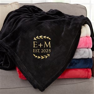 Their Initials Personalized 50x60 Black Fleece Blanket - 48465-SB