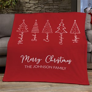 Scripted Christmas Tree Personalized Plush Fleece Blanket - 50x60 - 48559-F