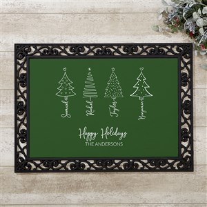 Scripted Name Christmas Tree Personalized Christmas Doormat - 18x27 - 48562-S