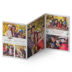 Family Holly Photo Personalized Holiday Card - 48669