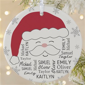 Santa Repeating Name Personalized Ornament-3.75quot; Matte - 1 Sided - 48681-1L