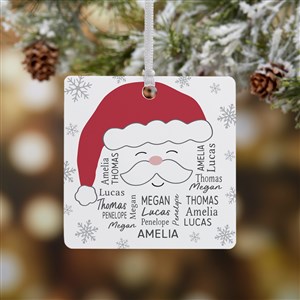 Santa Repeating Name Personalized Ornament-2.75quot; Metal - 1 Sided - 48681-1M