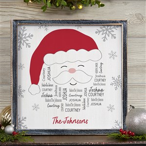 Santa Repeating Name Personalized Black Frame Wall Art - 12x12 - 48682B-12x12